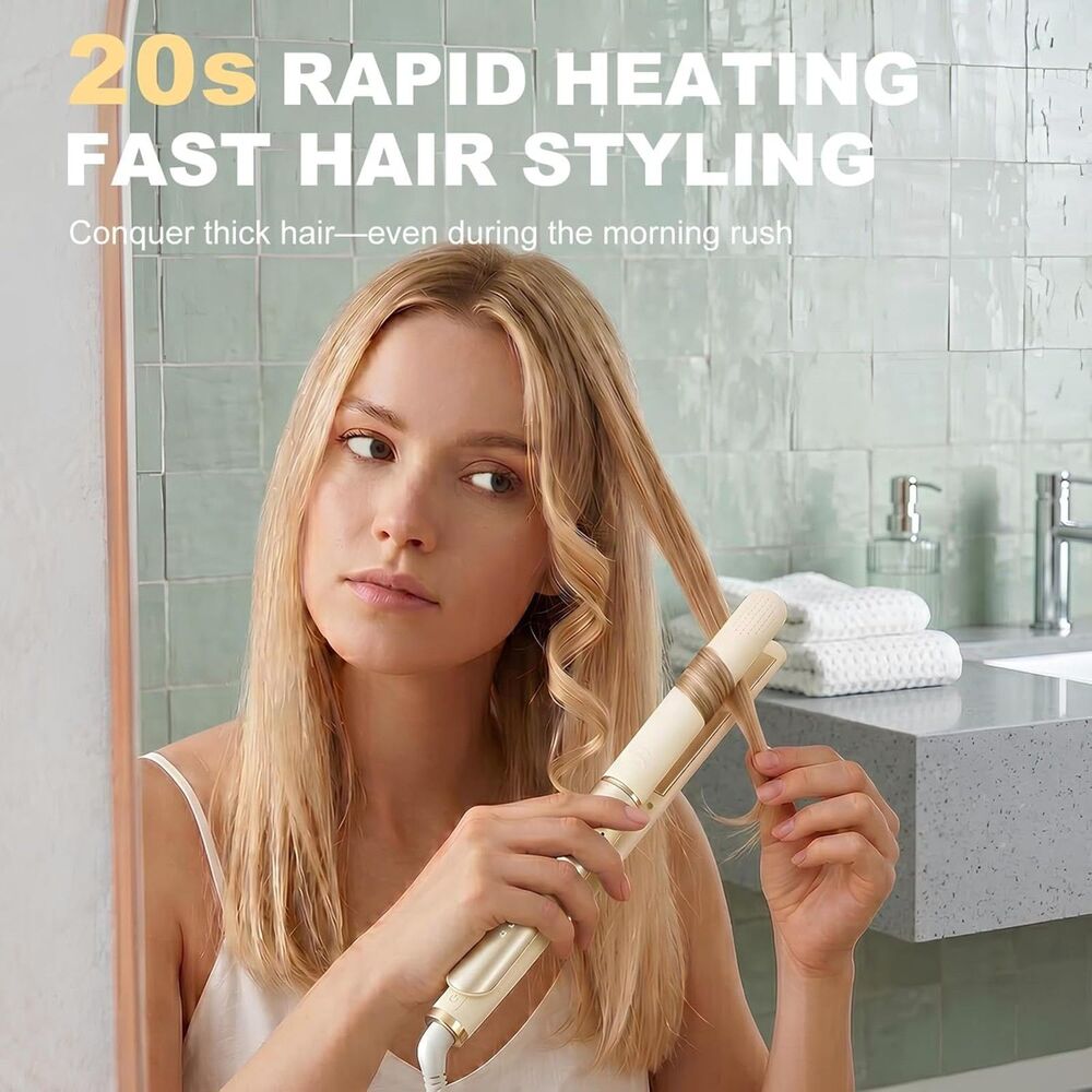 New Flat Iron Hair Straightener 20s Heat-Up 4 Temps LED Ionic White Gold - Picture 5 of 14
